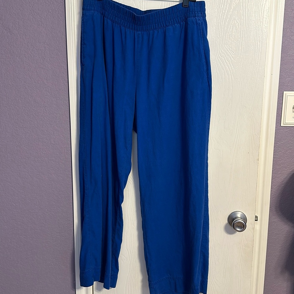 Blue wide leg linen pants - worn once